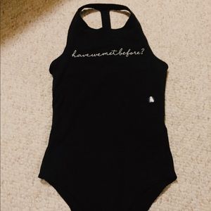 NWOT Abercrombie Black Embroidered Bodysuit